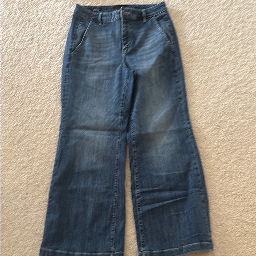 White House Black Market Blue Flare Wide Leg Jeans